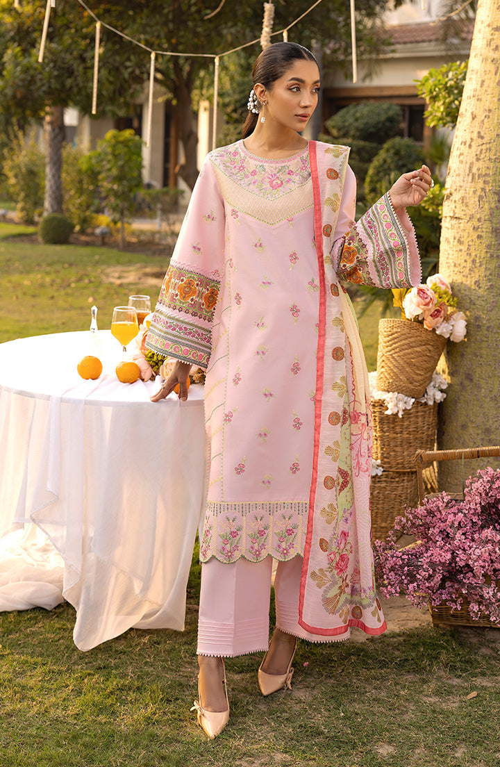 Blush Bloom dupatta flowing in soft light
