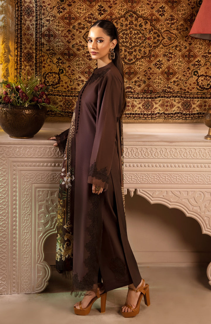 Side pose of model in Chocolato Charm ensemble