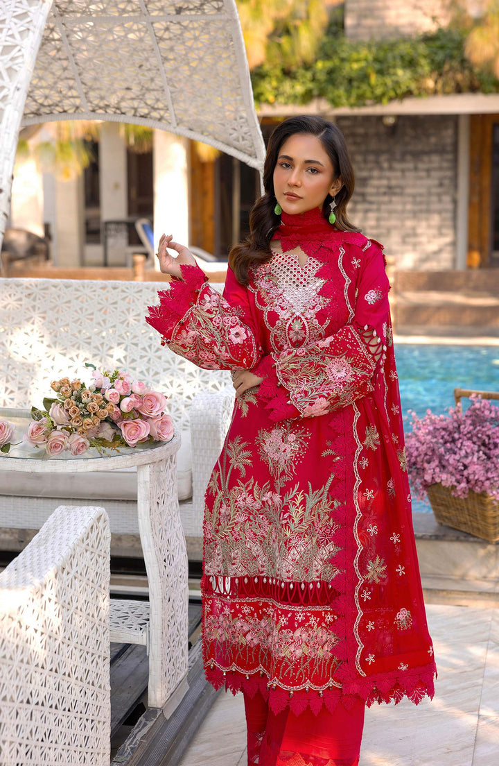 Neckline detailing of Crimson Euphoria outfit