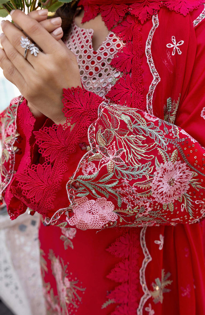 Sleeve embellishments and threadwork on Crimson Euphoria