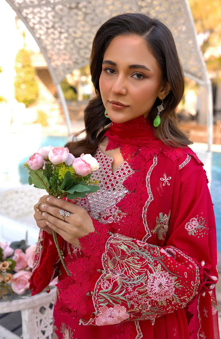 Neckline detailing of Crimson Euphoria outfit