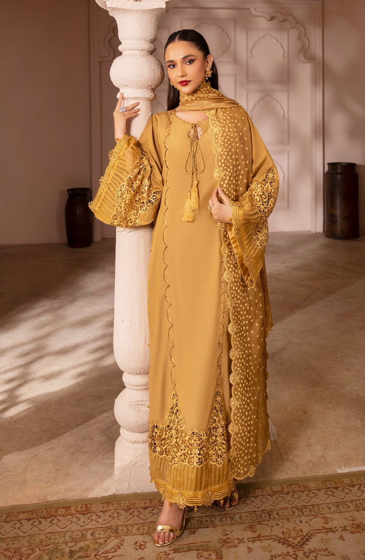 TESSA Crystal Cascades raw silk dress front view