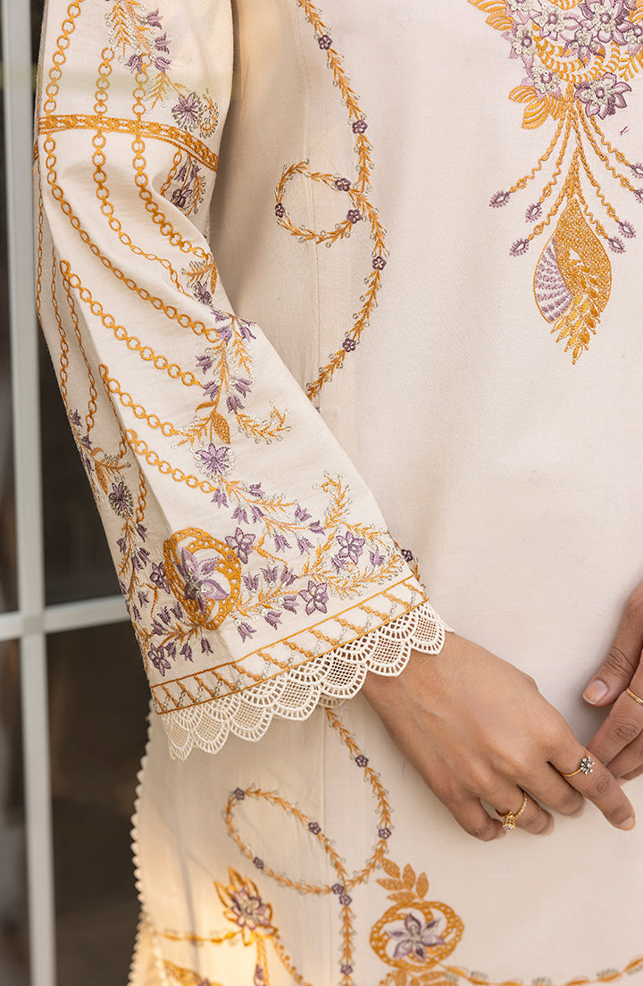 Sleeve detailing of Ethereal Sand with subtle threadwork
