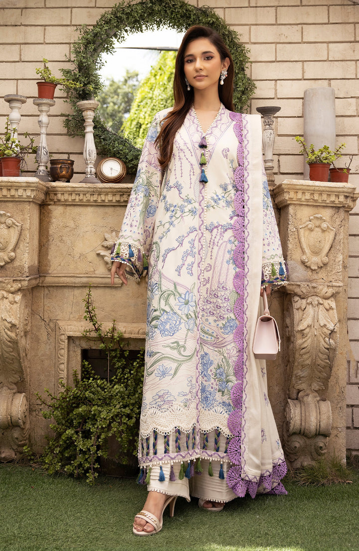 Glacial Grace dupatta flowing in soft winter breeze