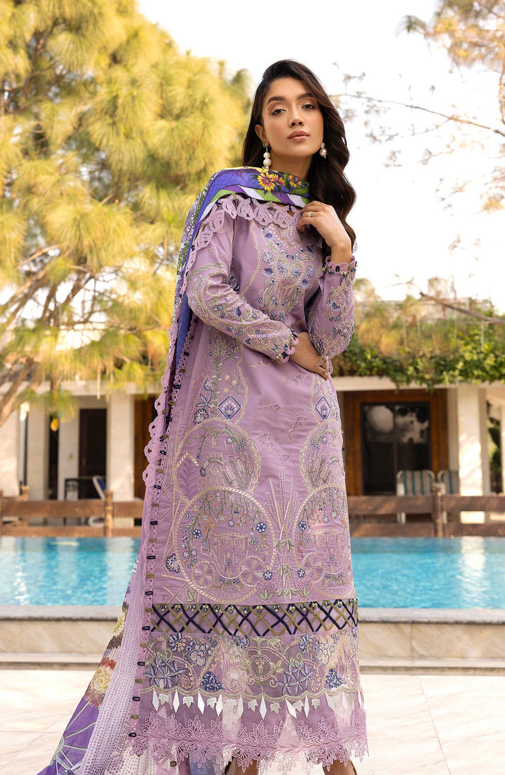 Lavender Mirage dupatta floating in soft breeze