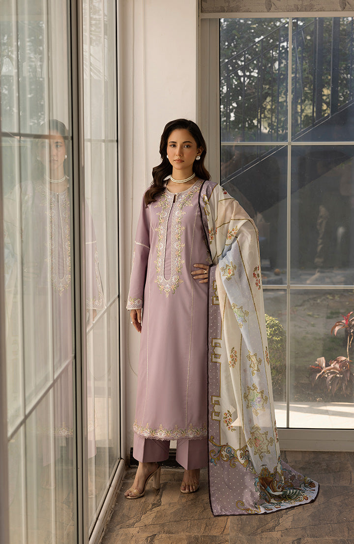 Lavender Mist dupatta floating in natural light