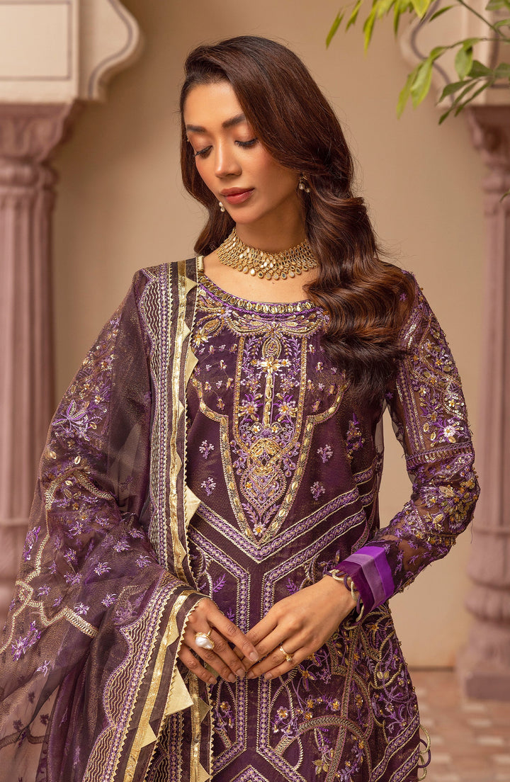 Neckline embellishment close-up of Malika Jaan