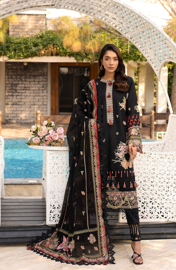 TESSA Onyx Eclipse luxury lawn dress front view