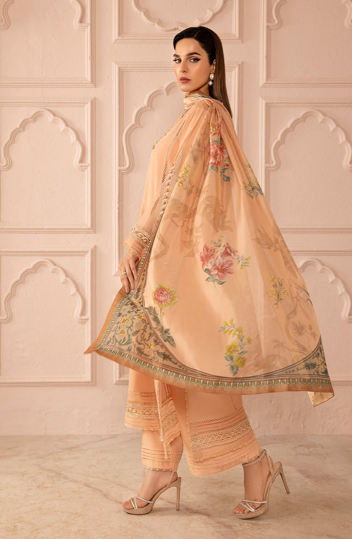 Peach Delight dupatta styled in natural daylight