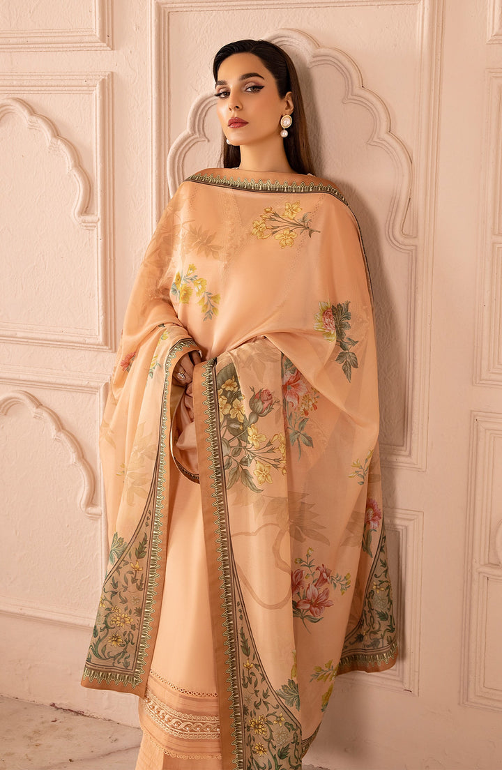 Close-up of Peach Delight fabric and stitch detailing
