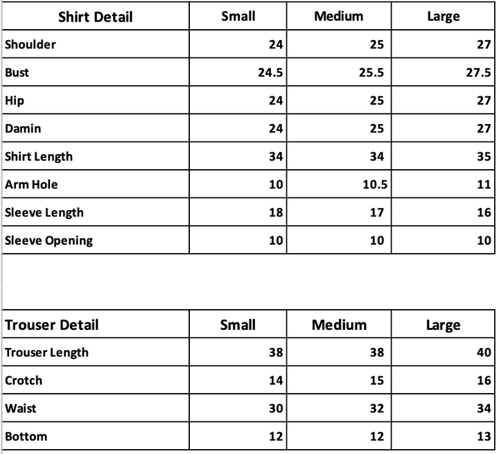 Size Chart of Tessa Cloud Bloom essential dress