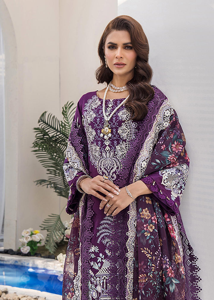 Violet Persona with flowy dupatta captured mid-movement