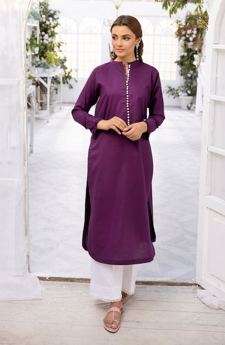 Violet Whisper sleeve detailing with threadwork